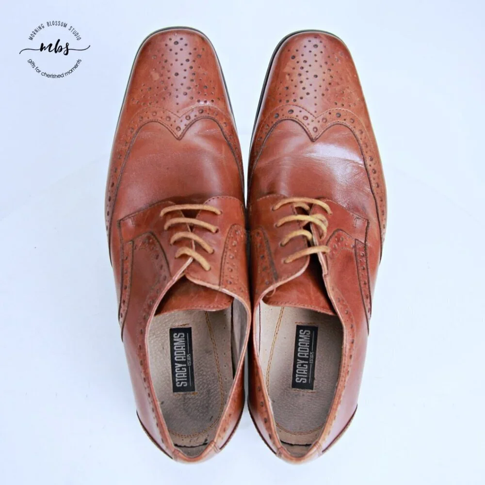 Stacy Adams Garrison Leather Wing‎ Tip Oxfords Brown Men 9.5